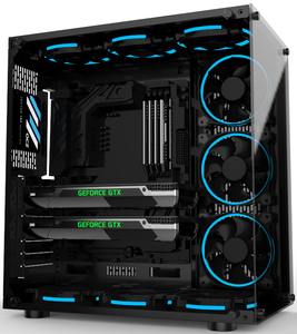 Boîtiers et tours d'ordinateur de jeu pour <span class=keywords><strong>PC</strong></span> <span class=keywords><strong>Gamer</strong></span> en verre trempé double <span class=keywords><strong>ATX</strong></span> avec ventilateur RVB fluide - Product Image 2