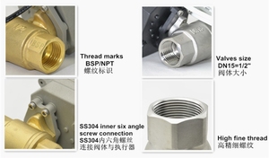 DN15 cơ giới van bi bằng đồng 12V cho van điều khiển tưới nước tự động (T15-B2-C) thiết bị điều khiển lưu lượng - Product Image 4