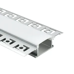 led channel recessed drywall extruded aluminum profile with flange and led strip for gypsum ceiling wall
