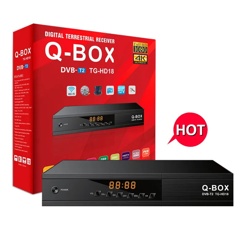 Q-BOX TG-HD18 Baru Penerima Gnss Gps Dvb S Wifi Dekoder Nirkabel Hd 1080P DVB T2 STB Set Top Box Kotak Tv