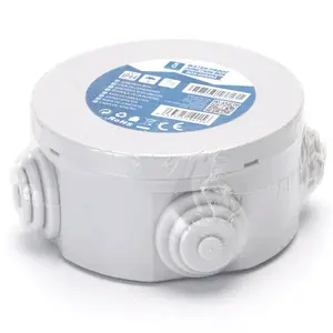 Boîtier de jonction rond IP44 étanche (80 x 40 mm) pour la protection des installations électriques en extérieur. - Product Image 1