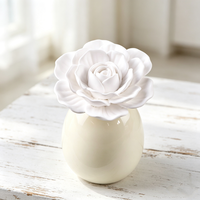 Diffuseur d'huiles essentielles en céramique de 150 ml, fait main, en porcelaine, en forme de rose, parfum d'ambiance pour la maison, plâtre aromatique parfumé, désodorisant d'air