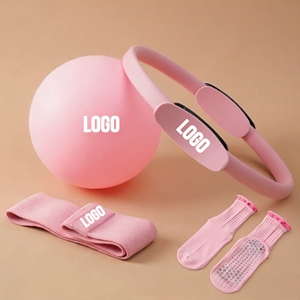 Accessoires de yoga et de Pilates personnalisés avec logo, bande de résistance en tissu extensible rose, anneau de Pilates, disques de glisse pour le tronc, <span class=keywords><strong>kit</strong></span> de Pilates - Product Image 1