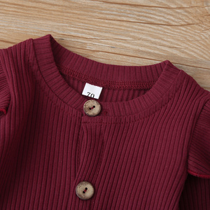 Combinaison pour bébé fille de qualité supérieure, couleur unie, automne, vêtements pour nouveau-né, barboteuses avec bandeau - Product Image 2