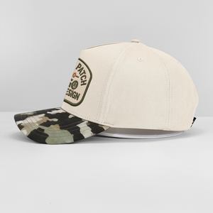 Casquette de baseball bicolore à 5 panneaux avec visière camouflage forestier, broderie personnalisée, logo imprimé, 100% coton, fermeture snapback, chapeaux de <span class=keywords><strong>golf</strong></span> - Product Image 4