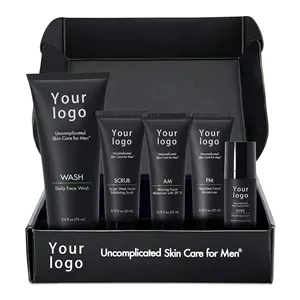 OEM Logo Custom Accessories Black Cosmetic Box For Men Skin Care