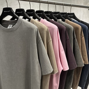 American Style Washed <b>Distressed</b> Boxy Fit T-Shirt Raw Edge Loose Casual Summer <b>Tops</b> - Product Image 2