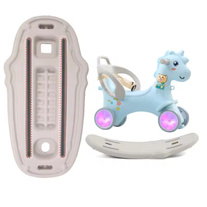 Chaise à bascule d'intérieur multifonctionnelle 2-en-1 Jouet animal en PVC pour bébé enfant Colorful Indoor Ride <span class=keywords><strong>Hobbyhorse</strong></span> Rose Orange - Product Image 2