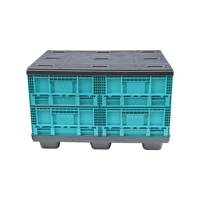 QS boîte empilable de haute qualité boîte pliable boîte de rangement pliable en plastique mobile solide pliable caisses de conteneur de chiffre d'affaires