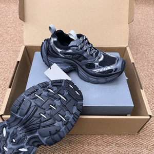 Zapatillas Deportivas Negras con Plataforma, Malla Plateada, Transpirables, Estilo Retro Urbano - Product Image 6