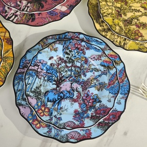 New Design European Luxury Animal Pattern <b>Bone</b> <b>China</b> Plate <b>Set</b> and Porcelain Charger Plate - Product Image 4