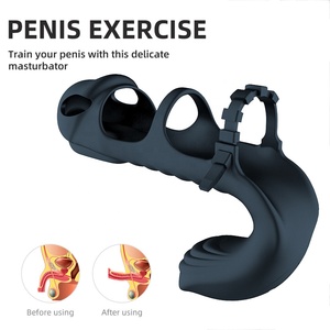 Anillo vibrador masajeador <span class=keywords><strong>de</strong></span> pene doble para hombres y parejas, Juguetes sexuales con correa para consolador Anal, tapón Anal - Product Image 2
