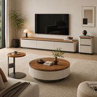 Chengda Eleganter Luxuriöser Moderner Einzigartiger Geräumiger Abgerundeter Marmor Funktionaler Holzrahmen Langlebiger Umweltfreundlicher Maßgefertigter Couchtisch