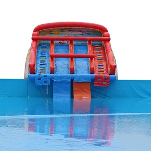 Nhà Máy Giá Rẻ Trượt Nước Bơm Hơi Cho Khung Kim Loại Phía Trên Hồ Bơi Công Viên Nước Bơm Hơi Để Bán - Product Image 1