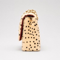 Nouveau Sac à Bandoulière Carré en Cuir PU à Rabat et Chaîne, Motif Pois Fourrure, pour Femme, Tendance et Polyvalent, Été 2026