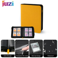 JUZI Álbum de Cartas Coleccionables de Cuero PU con 4 Bolsillos, 18 Páginas, Capacidad para 144 Cartas TCG, Resistente al Agua, Venta Caliente
