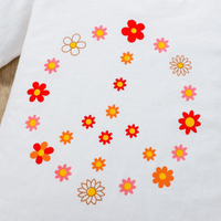 Ensembles personnalisés pour filles de 3 ans : Vêtements d'été tricotés avec lettres, manches courtes et shorts fleuris – Tenues de qualité pour enfants