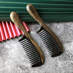 Peigne de massage du cuir chevelu Chen Guibao Horn, peigne à cheveux en bois de 20cm pour femmes, hommes, adultes, enfants, thérapie de massage - Product Image 1