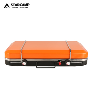 STARCAMP Réchaud à gaz extérieur portable à deux brûleurs Réchaud de cuisine pliable en acier pour camping Propane Butane Méthode d'application de pulvérisation de carburant - Product Image 4
