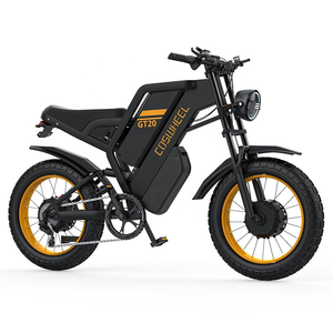 Bicicleta Eléctrica de 48V con Doble Batería y Asistencia de Pedaleo, Estilo Motocicleta de Carreras con Neumáticos Gruesos, Motor sin Escobillas - Product Image 1