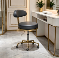 Tabouret ergonomique pivotant à 360 degrés avec dossier, hauteur réglable, roulettes silencieuses pour usage commercial en intérieur