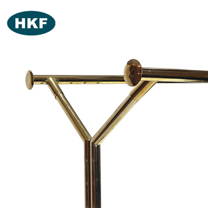 2025 Hot Phong Cách kim loại treo quần áo kệ trưng bày cửa hàng bán lẻ Chrome hiển thị hiện đại đứng Kệ may mặc - Product Image 3