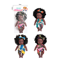 Muñeca Africana de Silicona de 12 Pulgadas, Juguete de Bebé Africano de Cuerpo Entero con Laminación de Vinilo, Simulación de Piel Negra Suave, Muñeca Africana