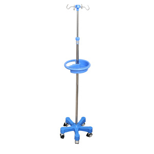 Ji Haokang Floor-standing Iv Stand Stainless Steel Portable Four-<b>hook</b> With Wheels For Hospital Clinic - Product Image 2