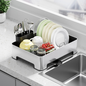 WIREKING, soporte para utensilios de cocina de acero inoxidable, estante para platos para el hogar sobre el fregadero, escurridor de secado de platos - Product Image 1