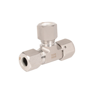 Raccord en T en acier inoxydable ROKE 316 SS, connecteur de tuyau hydraulique, type manchon, résistant à la pression et aux hautes températures - Product Image 1