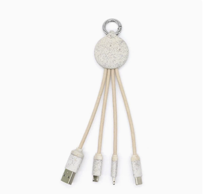 สายชาร์จแบบ3 in 1ทำจากฟางข้าวสาลีย่อยสลายได้สาย USB เป็นมิตรต่อสิ่งแวดล้อมแบบกำหนดเอง - Product Image 2