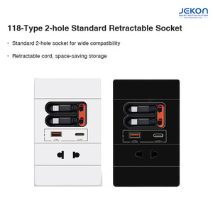 Presa <span class=keywords><strong>a</strong></span> Muro Retrattile Tipo 118 con 2 Fori, Presa USB Tipo <span class=keywords><strong>A</strong></span> e <span class=keywords><strong>C</strong></span> con Ricarica Rapida PD 20W - Product Image 4