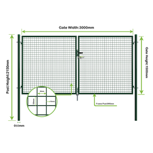 <span class=keywords><strong>Portail</strong></span> de clôture en treillis métallique rond, robuste, galvanisé à chaud et thermolaqué, pour une utilisation longue durée dans les jardins - Product Image 1