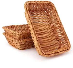 Cesta <span class=keywords><strong>de</strong></span> Pan <span class=keywords><strong>de</strong></span> Mimbre <span class=keywords><strong>de</strong></span> Plástico PP Hecha a Mano al por Mayor, Cesta <span class=keywords><strong>de</strong></span> Frutas <span class=keywords><strong>de</strong></span> Plástico <span class=keywords><strong>de</strong></span> Alta Calidad y Económica para Cocina, Hotel, Repostería - Product Image 1