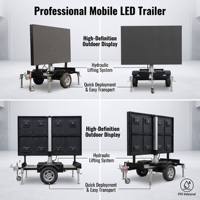 Remorque de signalisation VMS à énergie solaire, panneau publicitaire LED mobile portable avec levage hydraulique, conformité aux normes de sécurité australiennes
