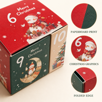 Boîte d'emballage cadeau de Noël personnalisée recyclable pour bonbons, calendrier de l'avent 24 jours, 24 boîtes par ensemble