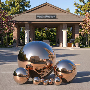 201 розовое золото из нержавеющей стали, плавающий шар, зеркало, садовые украшения, оптовая продажа, декоративный металлический шар для трансграничных - Product Image 4