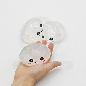 ของเล่นบีบแก้เครียดรูปซาลาเปาเคลือบกลิตเตอร์พร้อมลูกบอลน้ำ ของเล่นบีบคลายเครียดแบบสัมผัส - Product Image 2