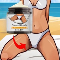 Crème Corporelle Éclaircissante 50ml à la Vitamine C et Extraits de Plantes, pour Zones Sensibles et Parties Intimes, Peau Foncée, Effet Blanchissant Rapide
