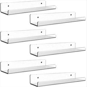 Étagères murales flottantes, étagère de rangement en acrylique transparent - Product Image 1