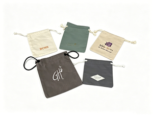 Durable Reusable Black Cotton Canvas <b>Drawstring</b> Bags Small Gift and Jewelry <b>Pouch</b> for Clothing and Socks Recyclable - Product Image 4
