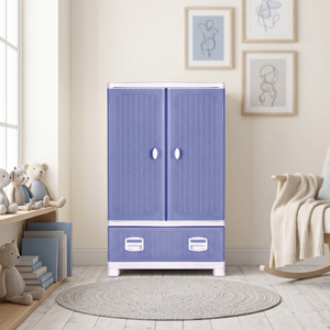 Multifunctional Foldable Plastic <b>Storage</b> <b>Box</b> Stackable with Rattan Pattern <b>Drawer</b> and Hanging Rod for Closet Bedroom Home - Product Image 6