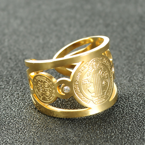 แหวนสแตนเลสสตีลหนาสำหรับผู้ชายแหวนแบบเปิดสำหรับงานแต่งงานและงานเลี้ยง - Product Image 2