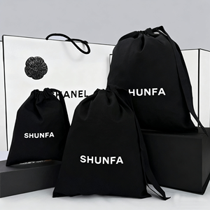 Sang Trọng Mỹ Phẩm Lưu Trữ Đóng Gói Mềm Chống Bụi Màu Đen Tùy Chỉnh In Biểu Tượng Vải Quà Tặng Bông Bụi Dây Kéo Túi Pouch Cho Túi Xách - Product Image 6