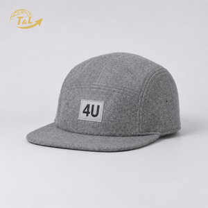 Gorra de Béisbol 4U Gris de 5 Paneles, Unisex, Ajustada, de Algodón Jersey, Estilo Casual Deportivo, Logotipo Frontal Ajustable, Color Sólido - Product Image 1