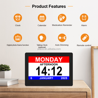 Pro jam kalender Digital 7 ", Alarm Analog senior jam Cakra tanggal hari Minggu, pengingat obat DST otomatis