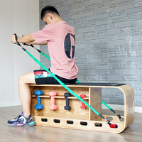 Wakagym Home Fitness Fonction Boîte en bois Gym Stockage Prendre Exercice Musculation Entraînement de résistance Banc d'haltères en bois