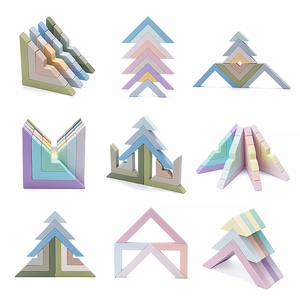 Bpa Gratis Geometrie Baby Speelgoed Kids Silicone Baby Stapelen Speelgoed Kinderen Educatief Speelgoed Stacker Bijtring Blok - Product Image 1