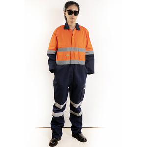 Quần Yếm Làm Việc An Toàn/Tổng Thể Cho Nam Giới Với Băng Phản Quang/Quần Áo Làm Việc Cotton Thoáng Khí - Product Image 3