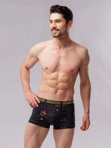 Boxer da Uomo a Vita Media di Alta Qualità in Maglia con Stampa Vintage del Gioco <span class=keywords><strong>Pac</strong></span>-<span class=keywords><strong>Man</strong></span>, Traspiranti e Confortevoli, ODM 95% Cotone - Product Image 2